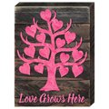 Designocracy Love Grows Here Tree Art on Board Wall Decor 9873908